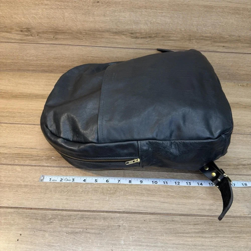 Rare Howl + Hide Backpack Full Grain Black Leather Work Travel Indianapolis USA